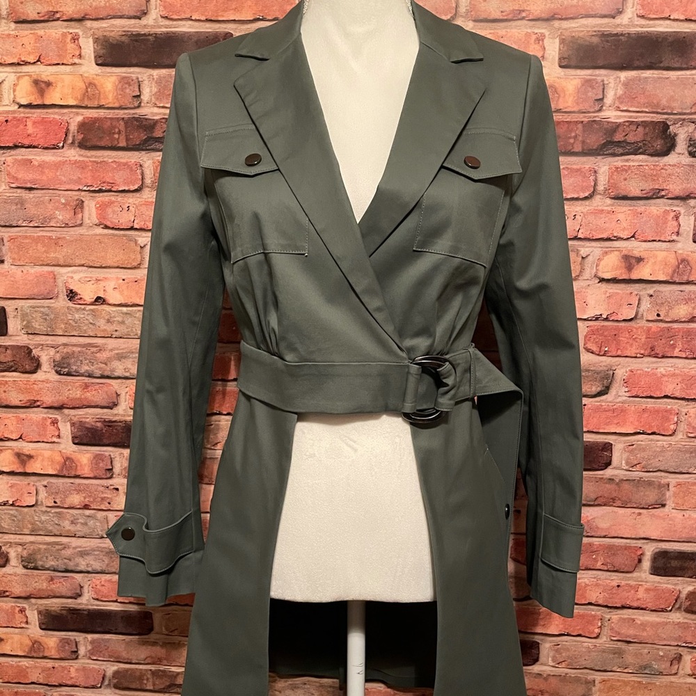 Women's Castor  Gray Convertible Trench Coat